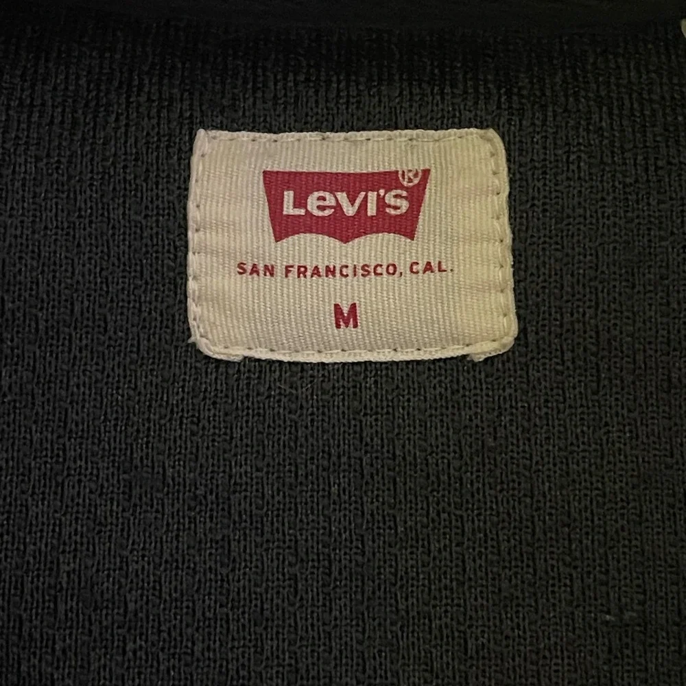 Levi's Black Sherpa Pullover, Cozy Fleece Half Zip Sweatshirt‎ - Medium